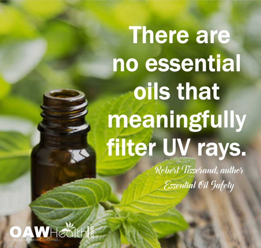 essential oils do not filter UV rays